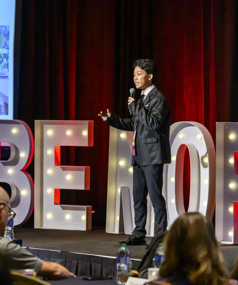 Be More finalist on stage