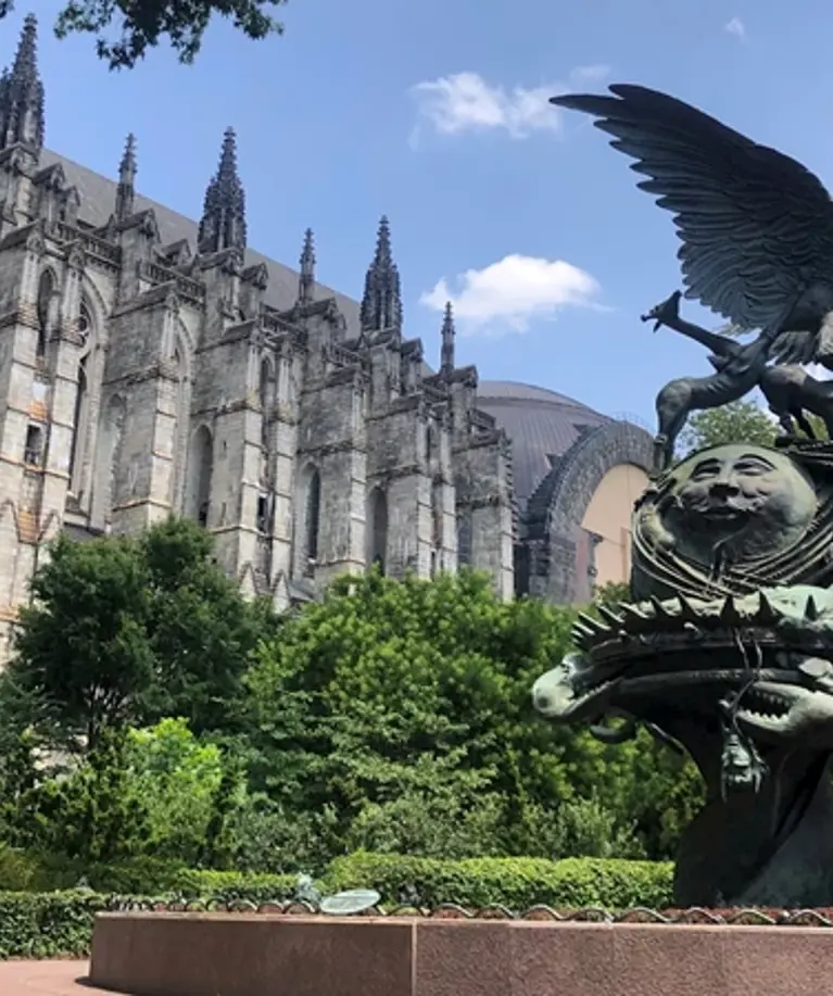 Peace Fountain Next To Cathedral Of St John The Divine Morningside Heights Manhattan Ws