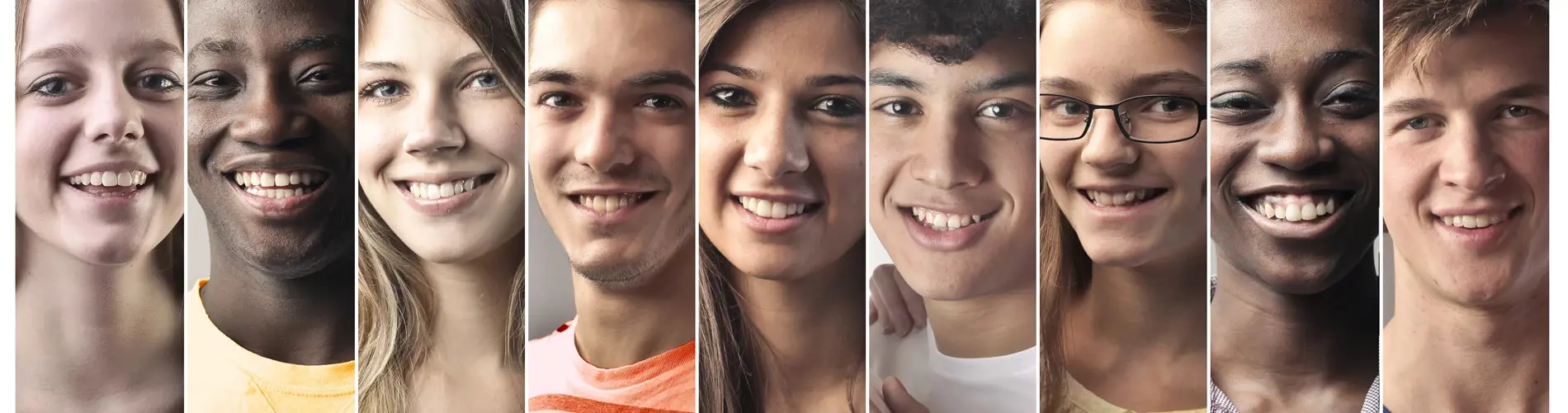 A collage of diverse students smiling