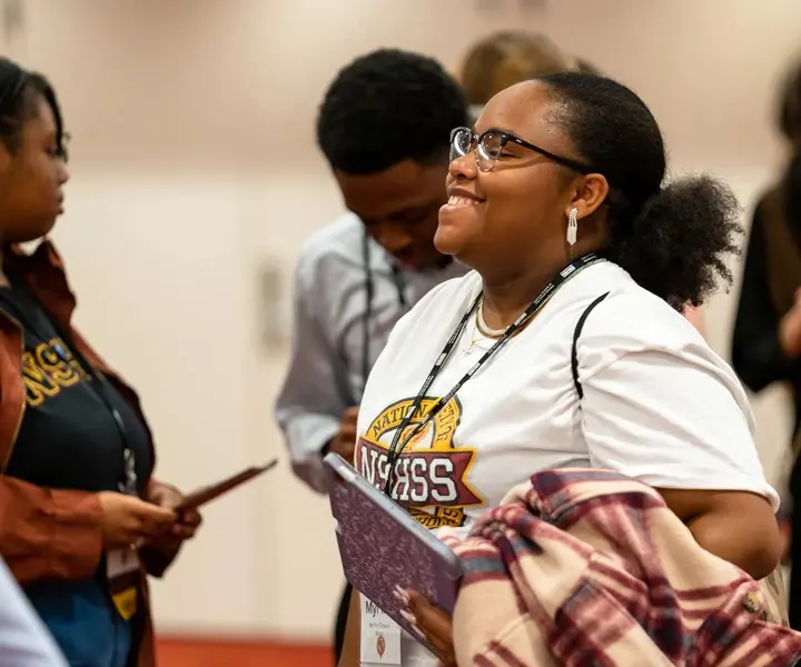 Young black woman smiling